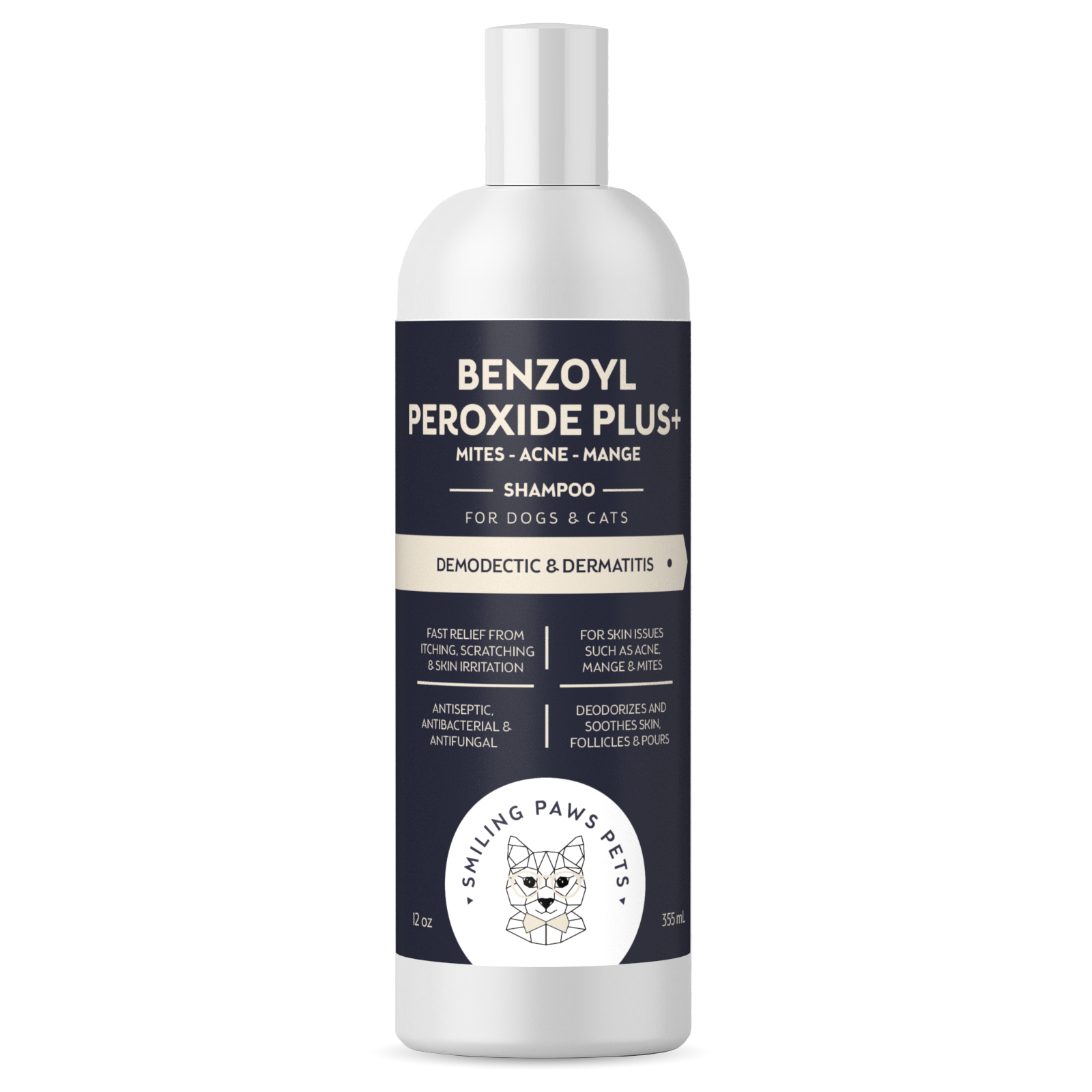 Benzoyl peroxide top for mange