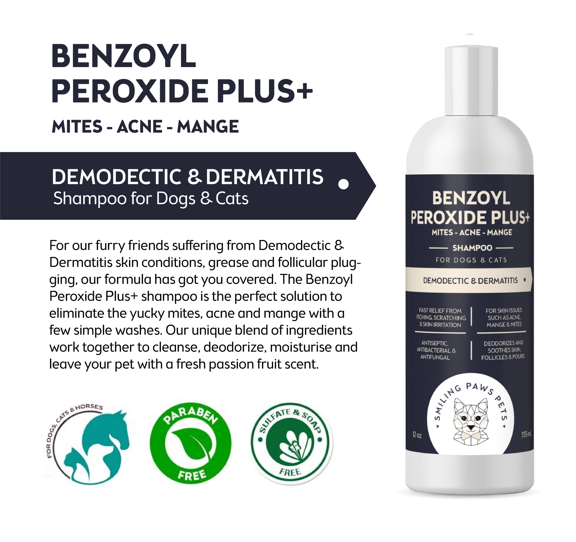 Benzoyl peroxide online shampoo for mange