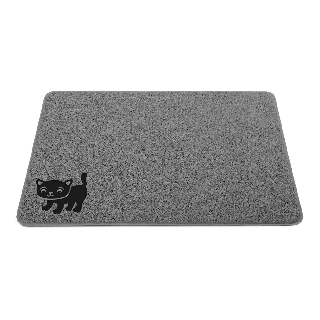 Cat Litter Mat Extra Large  Washable & Waterproof In Gray Color - Smiling  Paws Pets